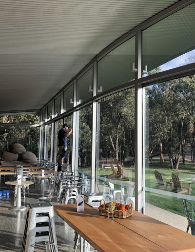 A large clean window with a view over the yarra valley - cleaned by professional window cleaning company