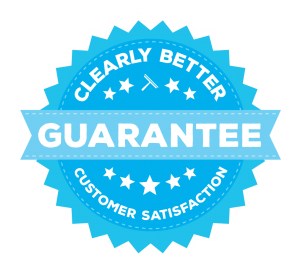 clearly better window cleaning satisfaction guarantee badge